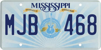 MS license plate MJB468