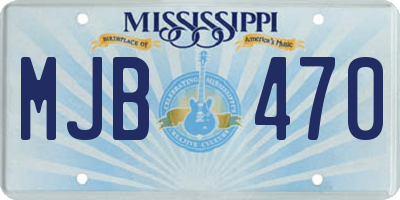 MS license plate MJB470