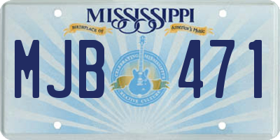 MS license plate MJB471