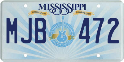 MS license plate MJB472