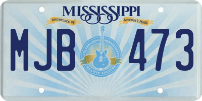 MS license plate MJB473