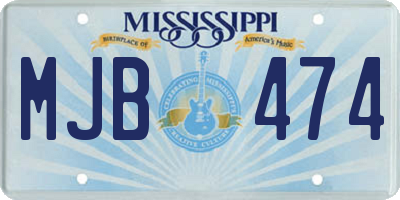 MS license plate MJB474