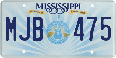 MS license plate MJB475