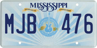 MS license plate MJB476