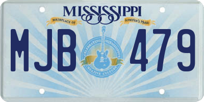 MS license plate MJB479