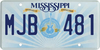 MS license plate MJB481
