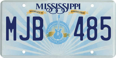 MS license plate MJB485
