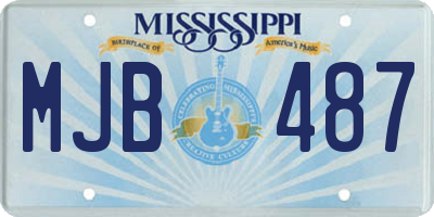 MS license plate MJB487