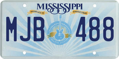 MS license plate MJB488