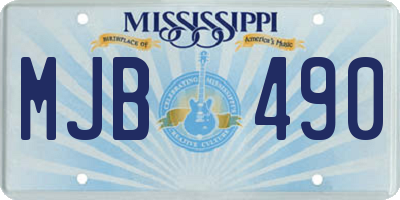 MS license plate MJB490