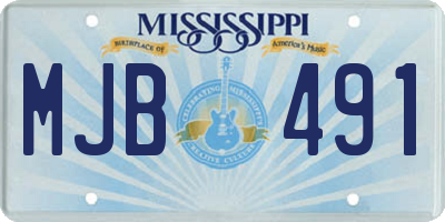 MS license plate MJB491