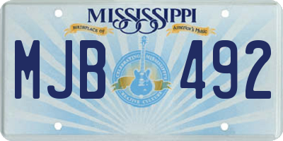 MS license plate MJB492