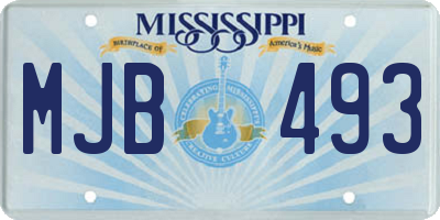 MS license plate MJB493