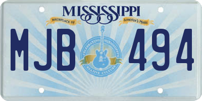 MS license plate MJB494