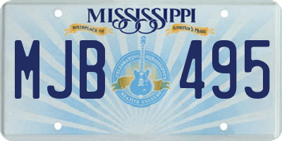 MS license plate MJB495