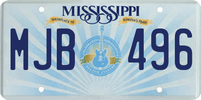 MS license plate MJB496