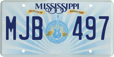 MS license plate MJB497