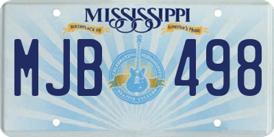MS license plate MJB498