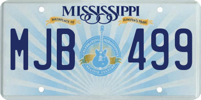 MS license plate MJB499