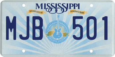MS license plate MJB501