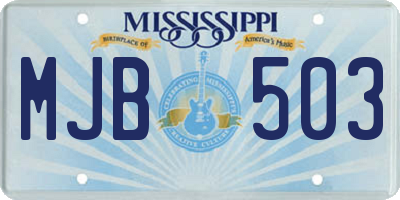 MS license plate MJB503