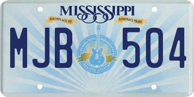 MS license plate MJB504