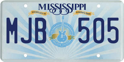 MS license plate MJB505