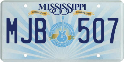 MS license plate MJB507