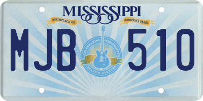 MS license plate MJB510