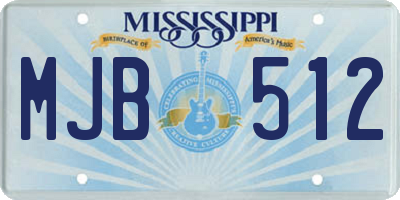 MS license plate MJB512