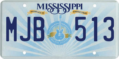 MS license plate MJB513