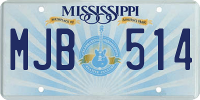 MS license plate MJB514