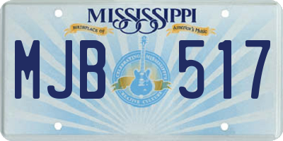 MS license plate MJB517