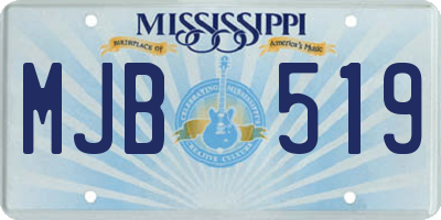 MS license plate MJB519
