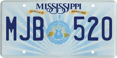 MS license plate MJB520