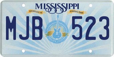 MS license plate MJB523