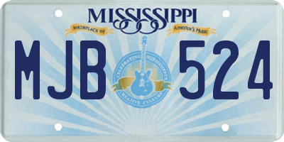 MS license plate MJB524