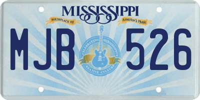 MS license plate MJB526