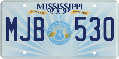 MS license plate MJB530
