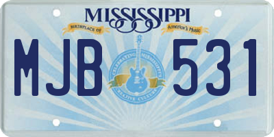 MS license plate MJB531