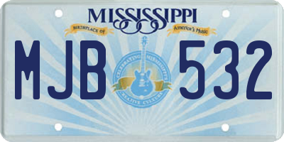 MS license plate MJB532