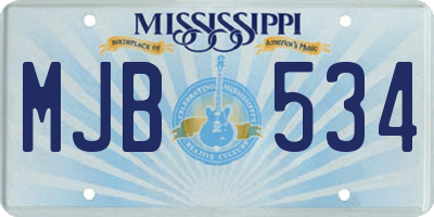 MS license plate MJB534