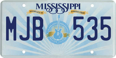 MS license plate MJB535