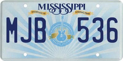 MS license plate MJB536