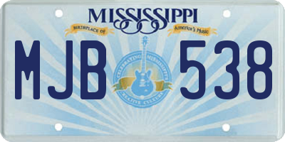 MS license plate MJB538