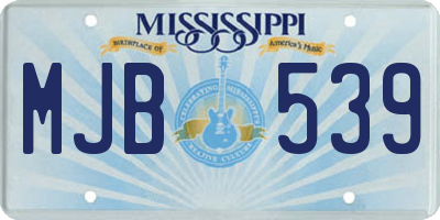 MS license plate MJB539