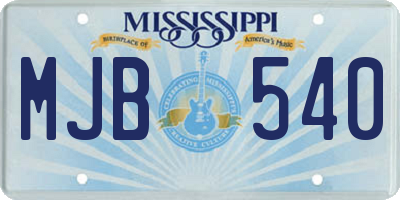 MS license plate MJB540