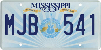 MS license plate MJB541