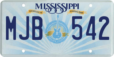 MS license plate MJB542