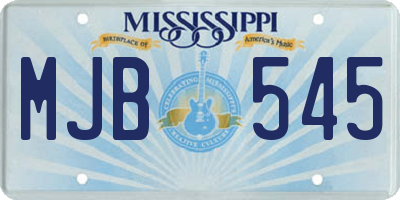 MS license plate MJB545
